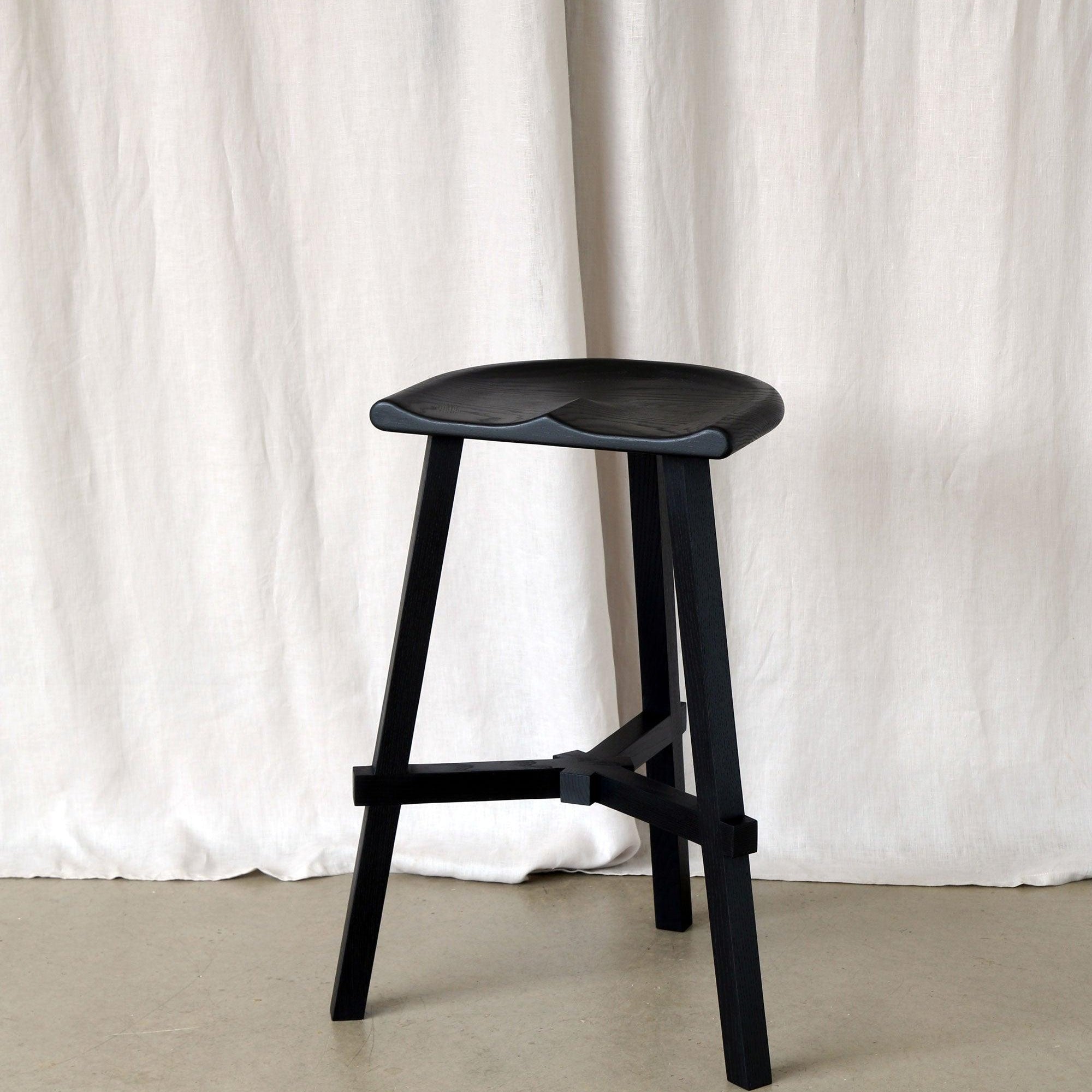 Conti Black Kitchen Stool 68cm - Martelo and Mo