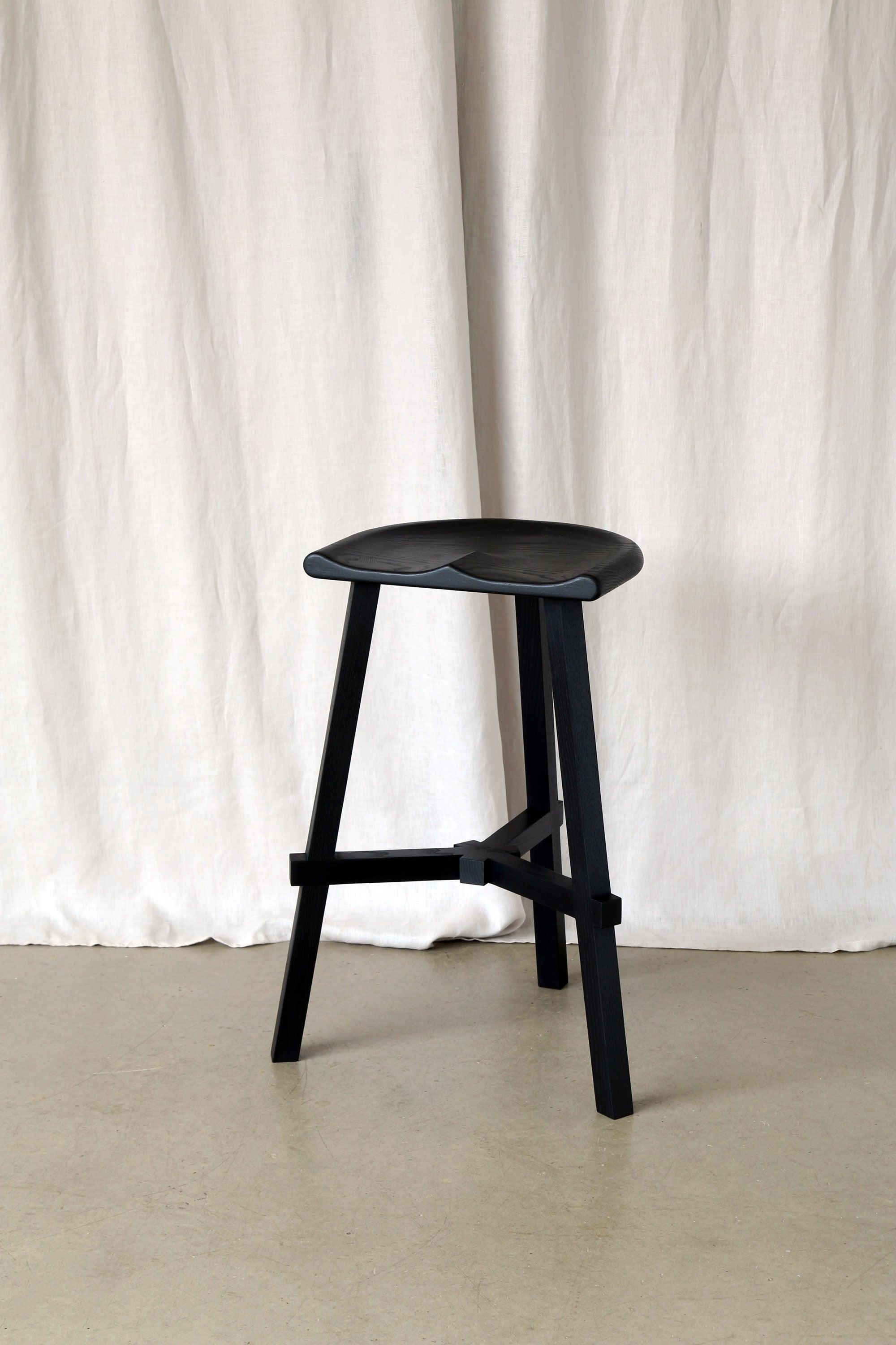 Conti Black Kitchen Stool 68cm - Martelo and Mo