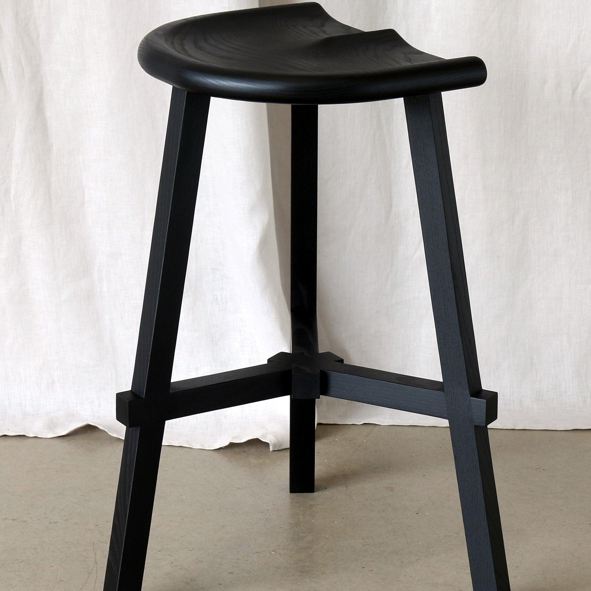 Conti Black Kitchen Stool 68cm - Martelo and Mo