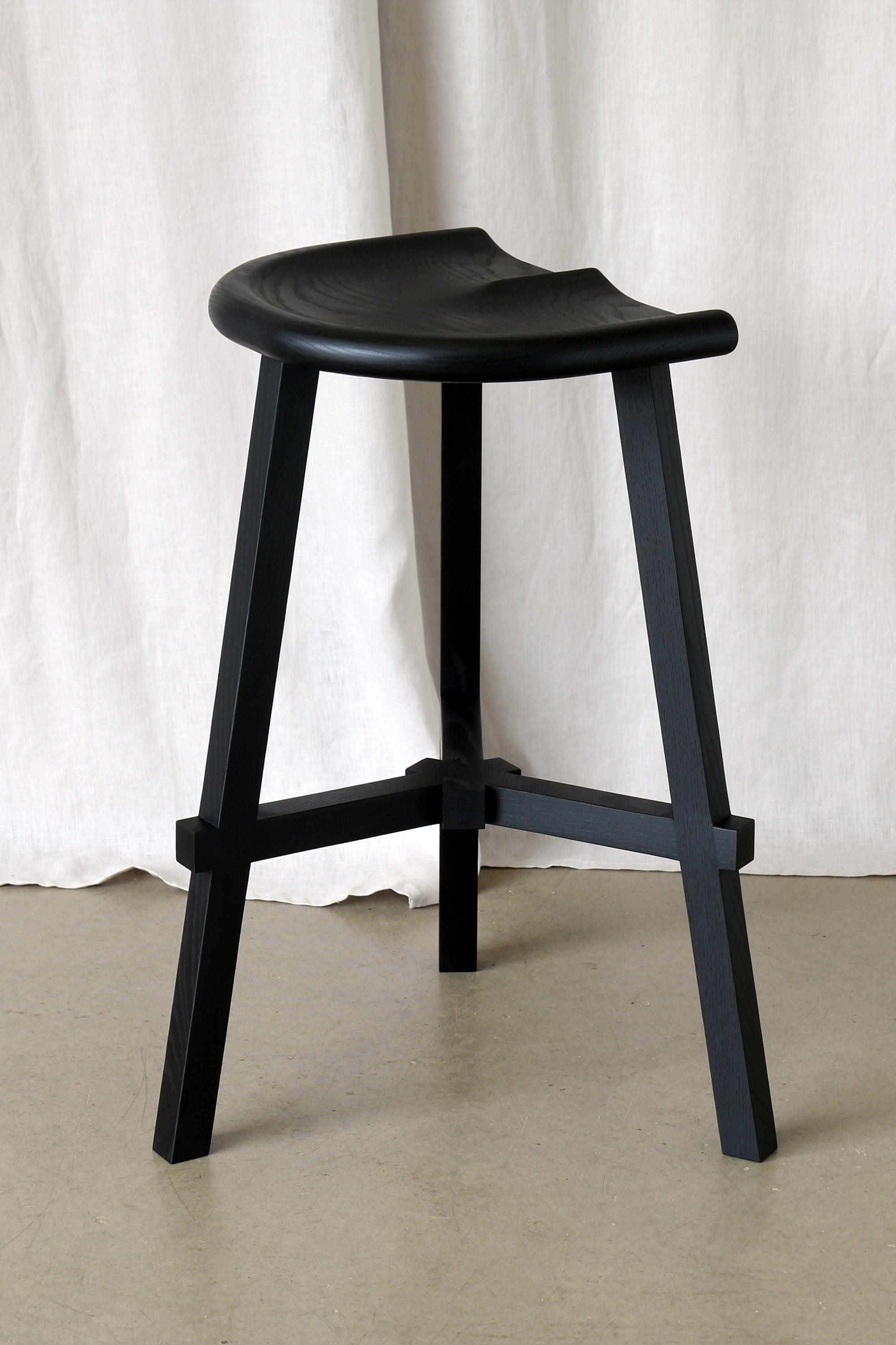 Conti Black Kitchen Stool 68cm - Martelo and Mo