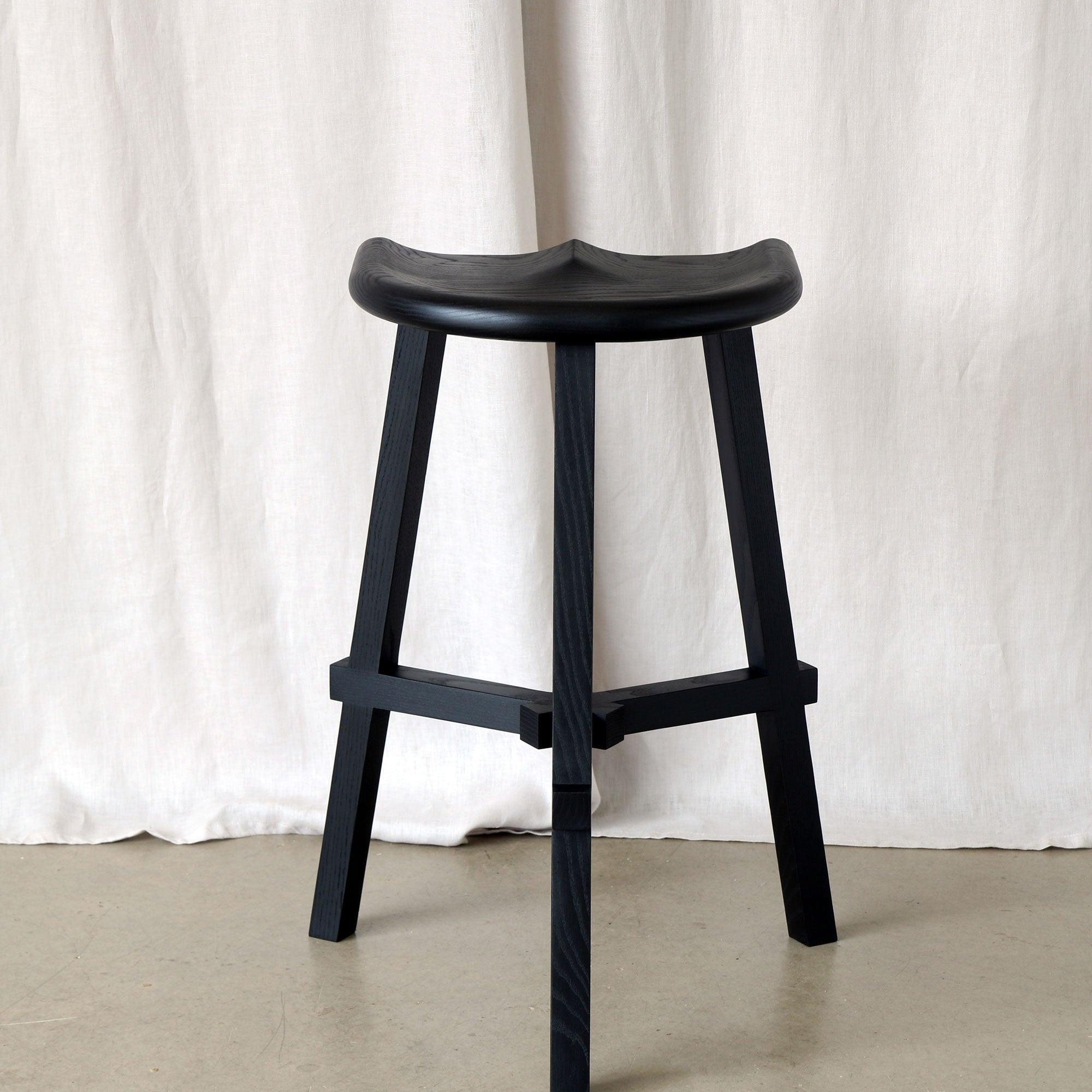 Conti Black Kitchen Stool 68cm - Martelo and Mo