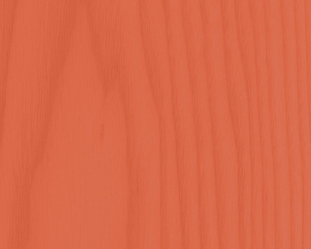 Vibrant orange painted wood with visible grain texture, bringing warmth and bold energy to any space.
