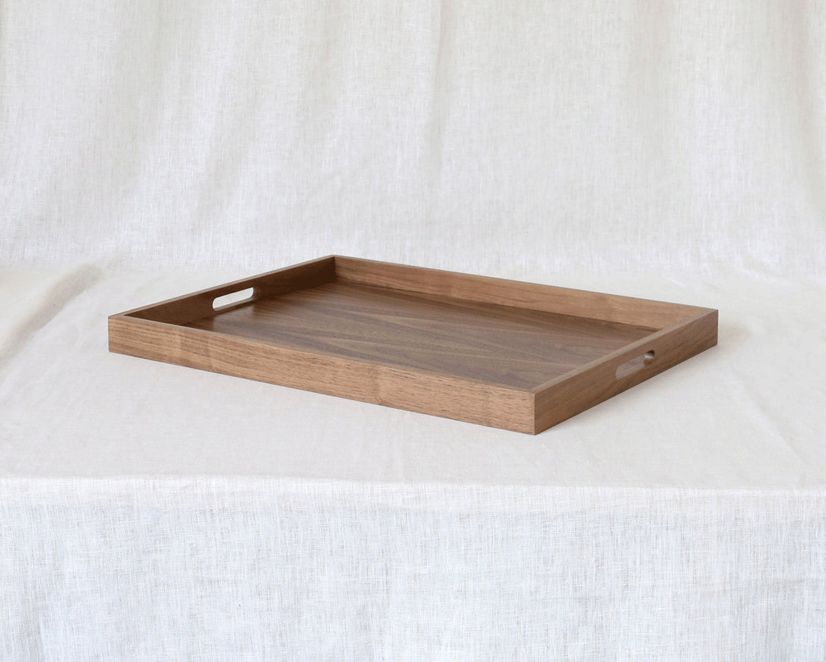 Classic Wooden Ottoman Tray with Handles | Oak & Walnut – Martelo and Mo