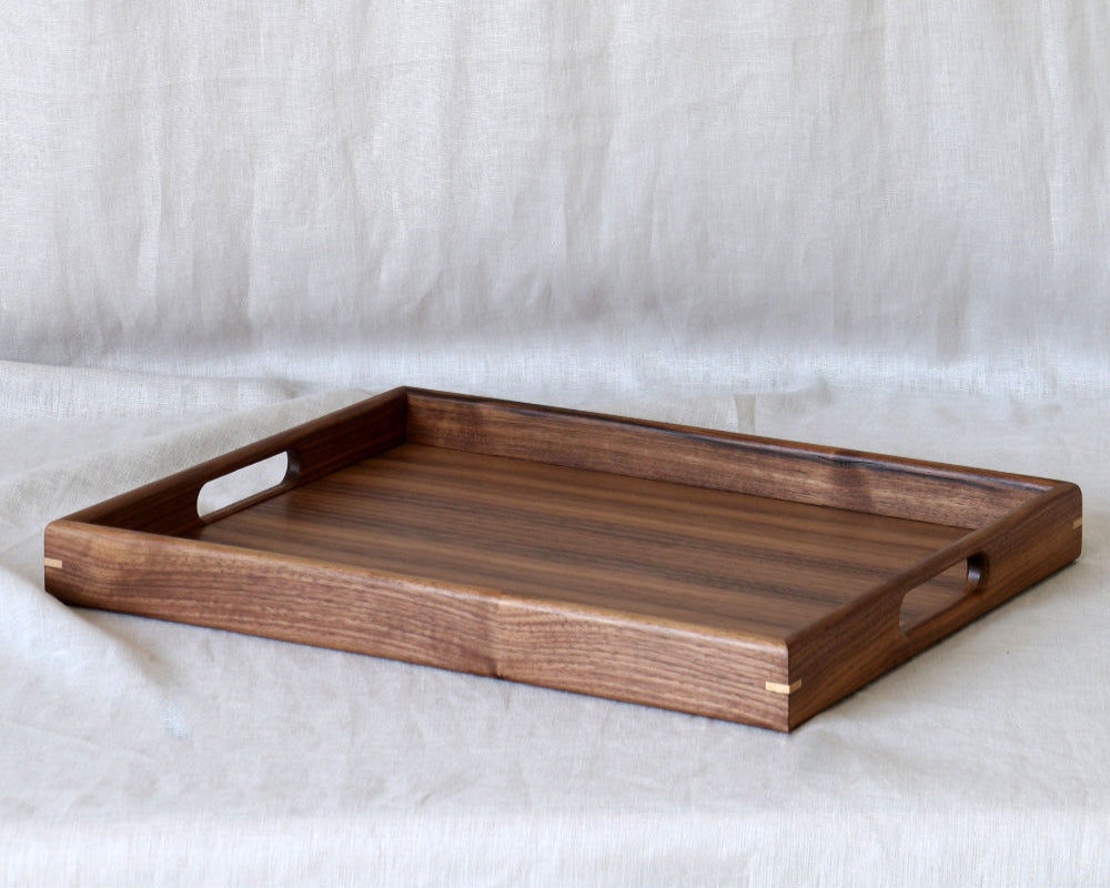 Large Wooden Footstool Tray with Handles - Martelo and Mo